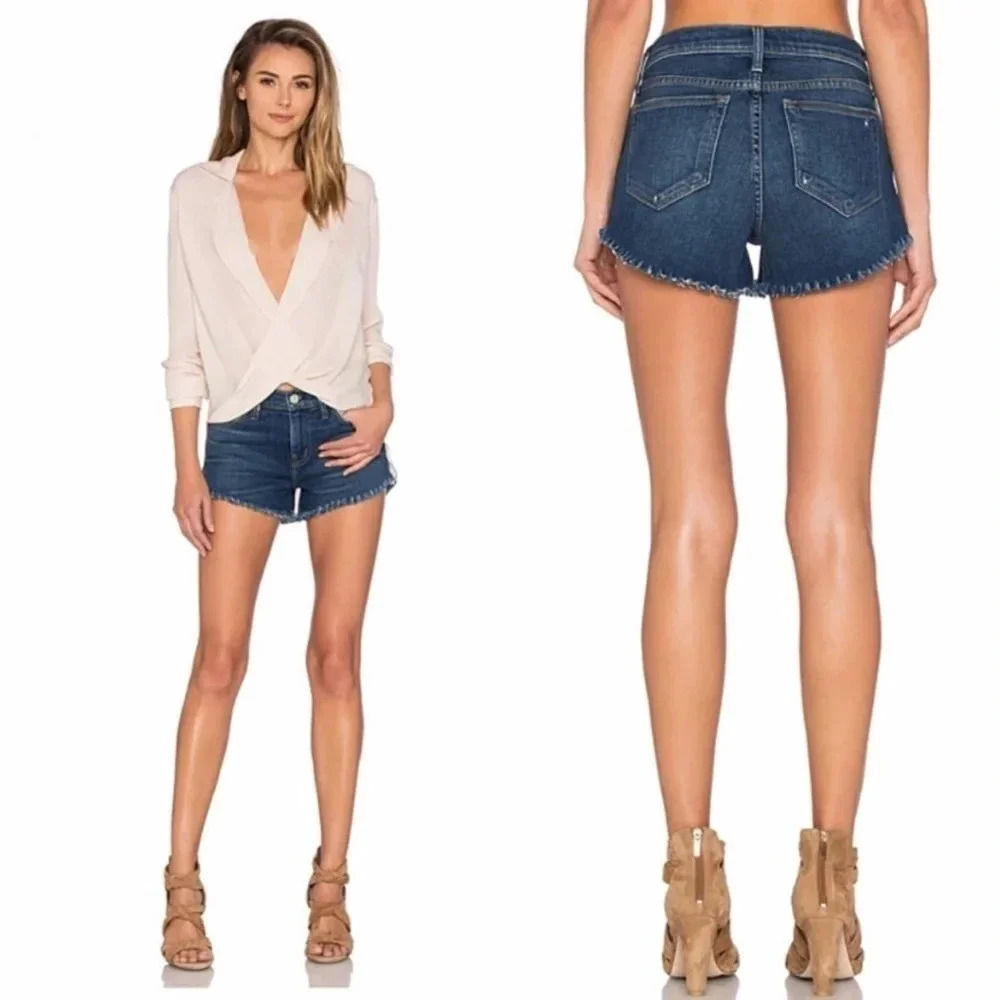 L'AGENCE Zoe The Perfect Fit Denim Jean Shorts Vintage Grey, Size 31 NWOT